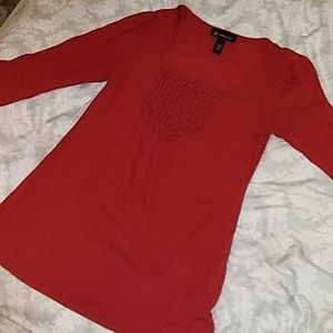 3/4 sleeve rust colored top